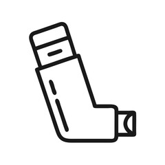 Asthma inhaler icon in minimalist style on transparent background

