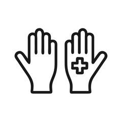 Obraz premium Hands with medical symbol icon in minimalist style on transparent background 