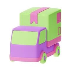3d delivery truck icon