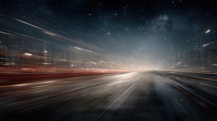 Futuristic City Speed Motion at Night