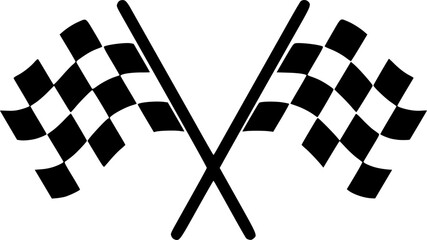 two crossed checkered Flag NASCAR Racing flag silhouette,Racing start and finish checkered flag
