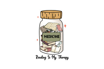 Fototapeta premium Medicine in a jar with books and eyeglasses isolated on transparent background