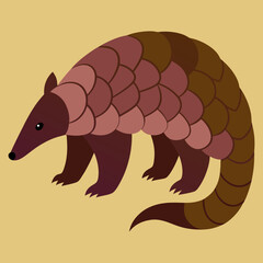 Vector illustration of a pangolin animal