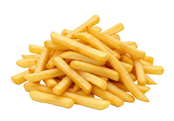 Isolated Heaped Pile of Golden French Fries