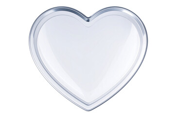 Modern Heart Seal with Transparent Acrylic Texture, isolated on transparent background