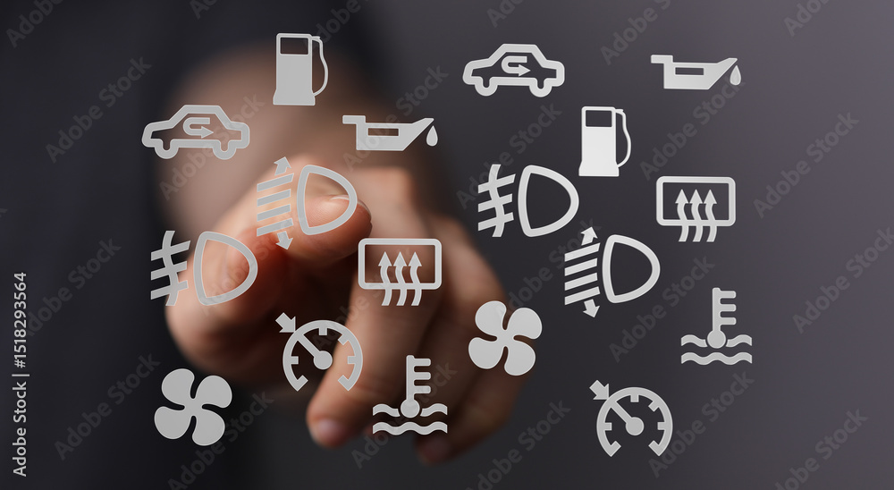Poster Learn to identify and understand your car's dashboard warning lights and symbols for safe driving.