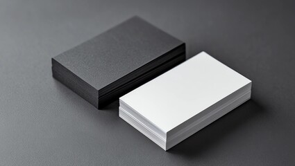 Business card on black background