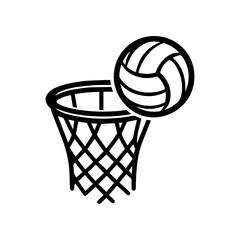 Netball sport icon team game outdoor transparent background
