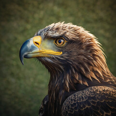 Obraz premium Portrait of a bald eagle showing its head and sharp eye in a natural wildlife setting
