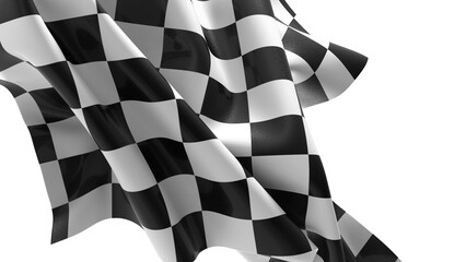 The checkered flag waves in the wind a symbol of victory and the thrill of competition