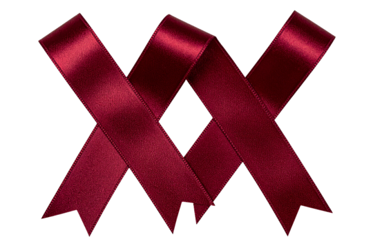 Neatly Crossed Ribbon Strips in an X Shape, Minimal Gift Wrap Style, isolated on transparent background - Powered by Adobe