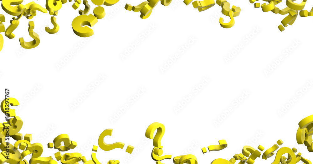 Poster Infinite question marks, original 3d rendering