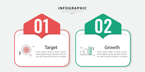 Comparison Infographic Design Template, Comparison between companies and products and services, Business presentation concept with 2 options, To do list or planning icon, vector illustration.