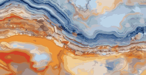 Panoramic marble background, colorful bright marble surface, modern luxury texture - Vector illustration