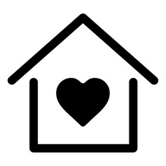 安心、愛情をイメージした家とハートのアイコン