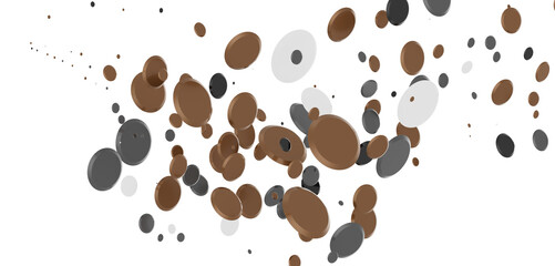 Multicolor confetti abstract background with a lot of falling pieces, isolated on a white background.
