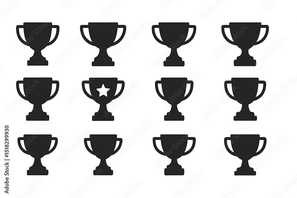 Poster Trophies displayed in a grid format representing achievement and recognition in various competitions and events