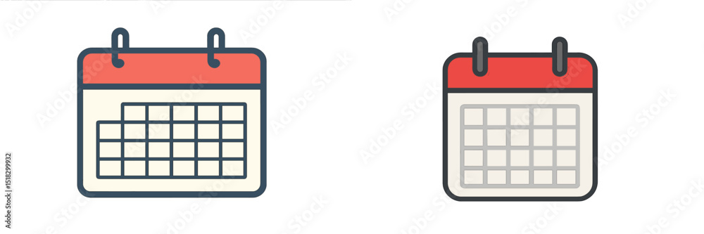 Poster calendar illustrations showing different designs and styles for planning and organization