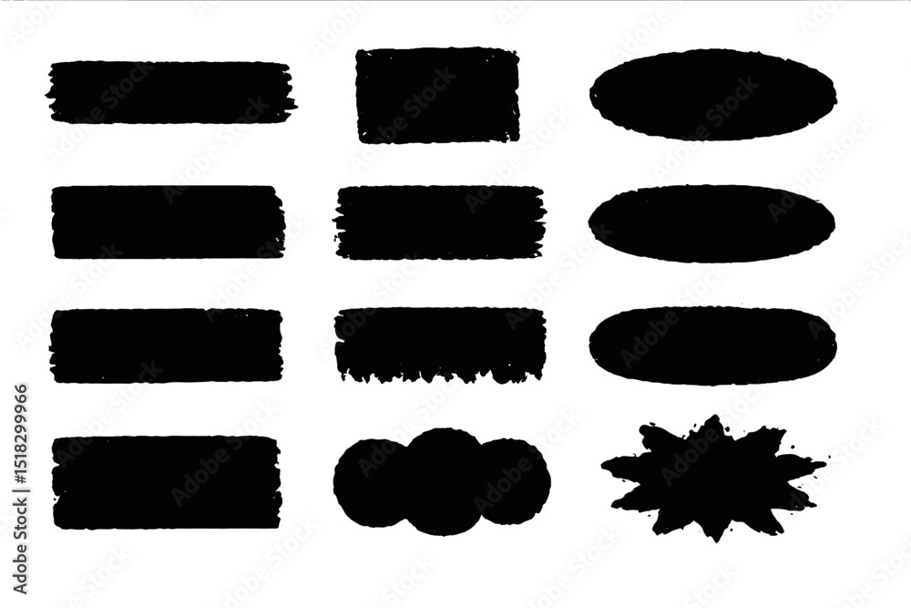Aufkleber Bold black shapes for creative design projects and artistic expressions in various styles and sizes