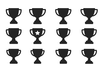 Trophies displayed in a grid format representing achievement and recognition in various competitions and events