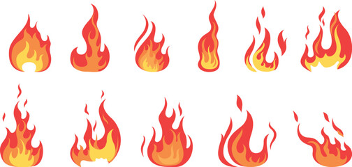 fire flames set