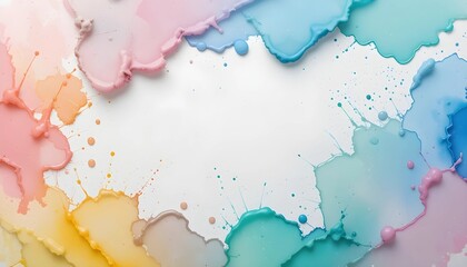 도화지에 물감이 흩뿌려지는 연출