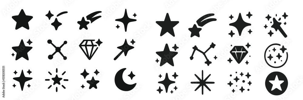 Aufkleber Assorted celestial and magical symbols arranged in a visually appealing pattern ideal for creative projects