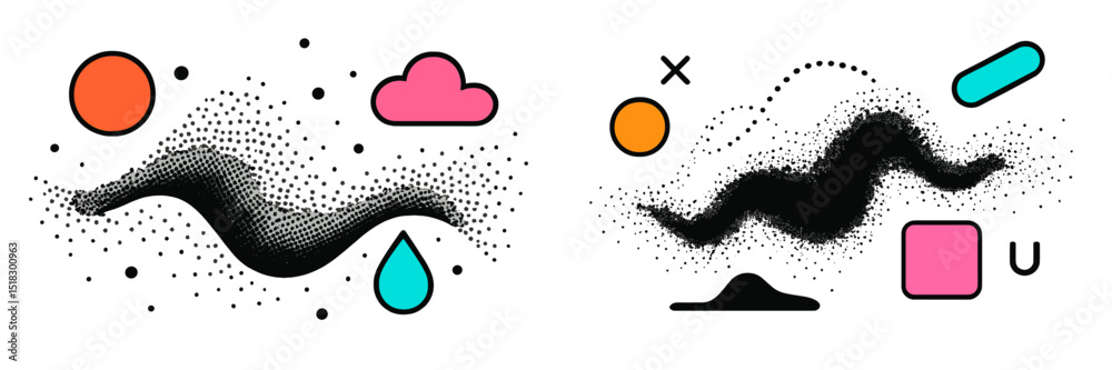 Leinwandbilder Abstract composition featuring colorful shapes and flowing patterns on a creative background design