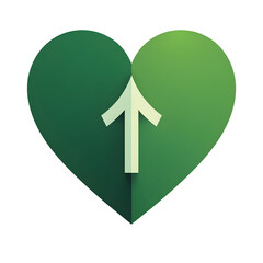 green heart with arrow