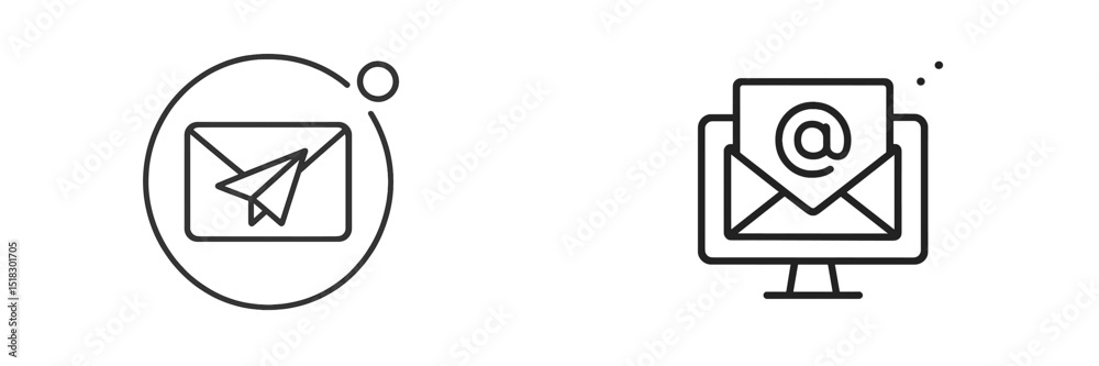 Aufkleber icons representing communication tools used in digital messaging for modern interactions