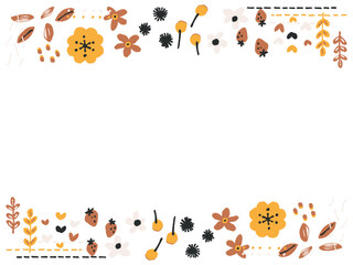 オレンジ系のかわいいボタニカルフレーム