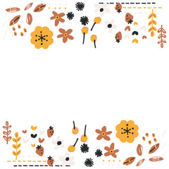 オレンジ系のかわいいボタニカルフレーム