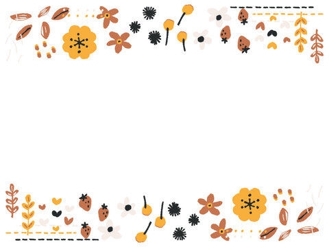 オレンジ系のかわいいボタニカルフレーム