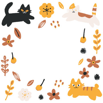 オレンジ系かわいい猫のフレーム