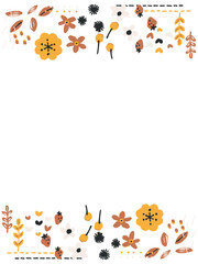 オレンジ系のかわいいボタニカルフレーム