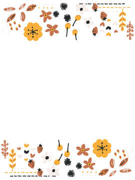 オレンジ系のかわいいボタニカルフレーム