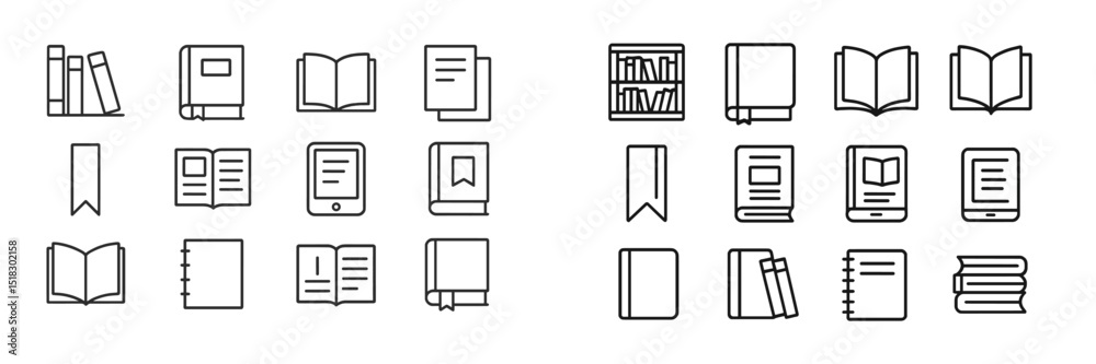 Leinwandbilder various book and reading icons representing different formats and activities in a digital age