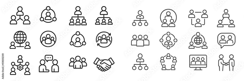 Poster Illustrations of various teamwork and collaboration concepts for effective communication and networking