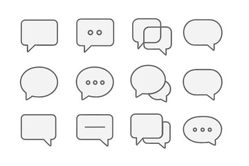 Various speech bubble designs on a transparent background for digital communication and design purposes