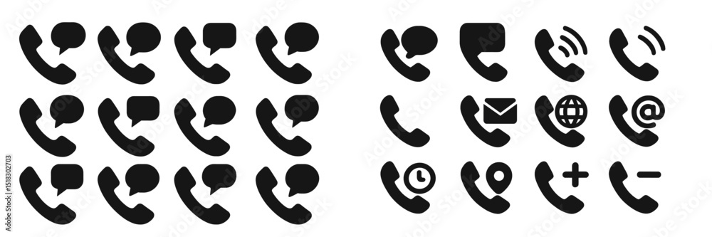 Poster Various communication icons showcasing different methods of contact including phone and messaging options