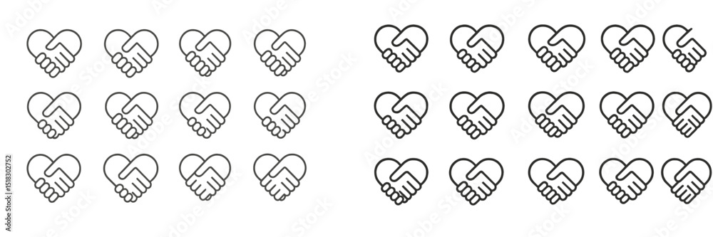 Poster heart designs featuring clasped hands expressing unity and connection, ideal for creative projects p