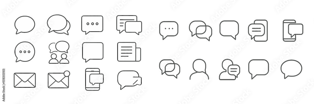 Leinwandbilder Communication symbols representing various messaging types in a digital context
