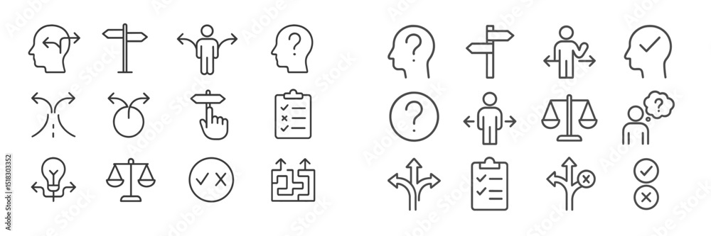 Poster Symbols of decision making, guidance, and evaluation in a modern context