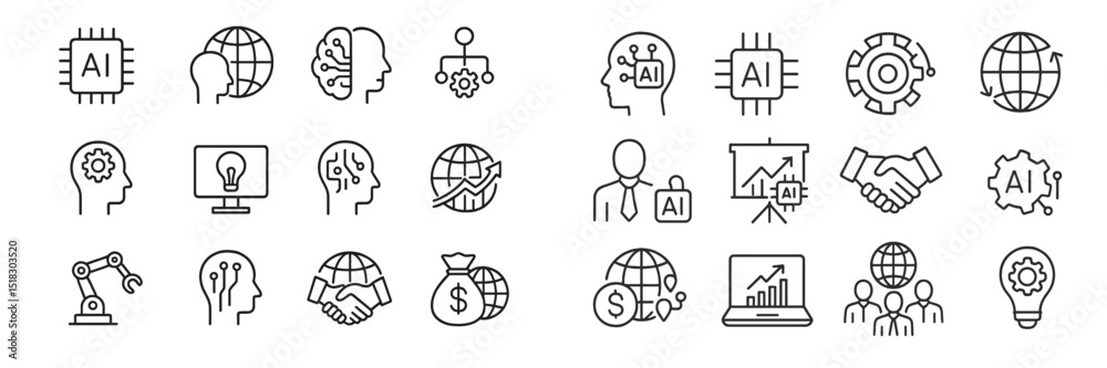 Fototapete Exploring the impact of artificial intelligence through various concepts and symbols