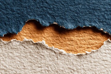 Textured Paper Layers with Torn Edges in Earthy Color Palette