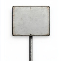 a metal professional street sign blank white background
