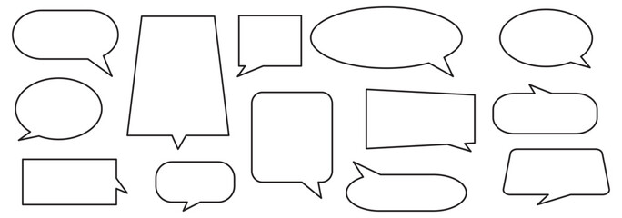 Obraz premium Artistic Articulation Doodle Speech Icons to Capture Attention . Set of speech bubble. Speech bubble comic sign.
