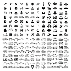 car icons , all travels silhouettes