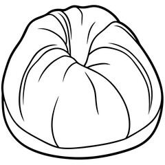 Bean bag chair line art vector