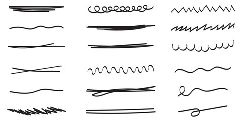  pen marker underline brush stroke set. eps 10